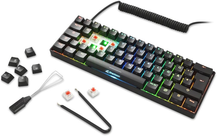 Klawiatura przewodowa Sharkoon Skiller SGK50 S4 Kailh Red USB Black (4044951033874) - obraz 6