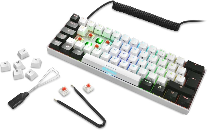 Klawiatura przewodowa Sharkoon Skiller SGK50 S4 Kailh Red USB Black/White (4044951033904) - obraz 6