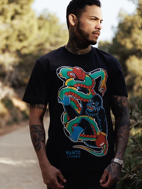 Футболка MANTO x Panku t-shirt STRUGGLE Black L - изображение 2