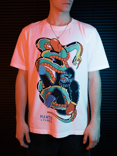 Футболка MANTO x Panku t-shirt STRUGGLE White L - Фото 3 Футболка MANTO x Panku t-shirt STRUGGLE White L - изображение 3