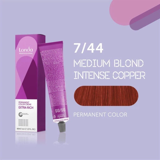 Стойкая крем-краска для волос Londa Professional Permanent Color Extra Rich Creme 7/44 Medium Blond Intense Copper 60 мл (4064666217017) - изображение 3