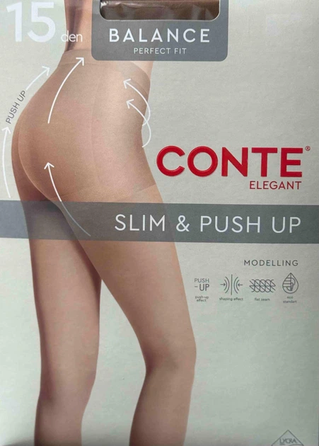 Жіночі колготи Conte Balance Slim & Push Up 15 ден розмір 4 колір Натуральний - Фото 1 Жіночі колготи Conte Balance Slim & Push Up 15 ден розмір 4 колір Натуральний - зображення 1