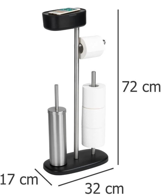 Stojak na papier toaletowy i szczotkę Wenko Rivazza 4 w 1 (4008838311608) - obraz 7
