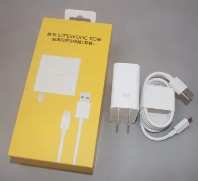 Комплект Realme швидка зарядка SuperVooc 120W адаптер блок з кабелем 1м Білий - Фото 6 Комплект Realme швидка зарядка SuperVooc 120W адаптер блок з кабелем 1м Білий - зображення 6
