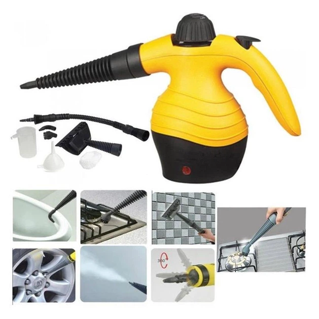 Многофункциональный ручной отпариватель Steam Cleaner Crownberg CB3141 Pro 1200 ватт электрический пароочиститель для дома 9 в 1 Желтый - изображение 3