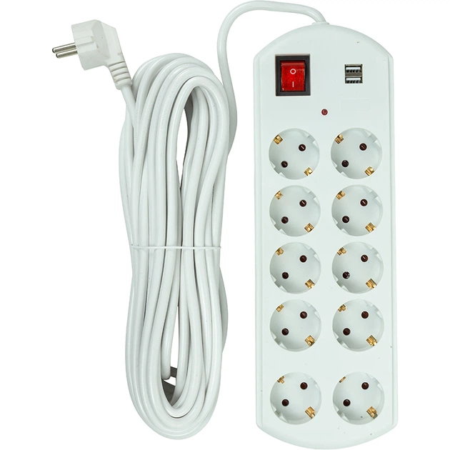 Мережевий фільтр PowerPlanМережевий фільтр PowerPlant 10м, 3x1.5мм2, 10А, 10 розеток, 2xUSB, євро, 100% мідь (YS-N6065/10)(EX610563) - Фото 2 Мережевий фільтр PowerPlanМережевий фільтр PowerPlant 10м, 3x1.5мм2, 10А, 10 розеток, 2xUSB, євро, 100% мідь (YS-N6065/10)(EX610563) - зображення 2