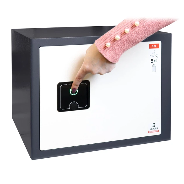 Сейф меблів Griffon S.30 Fingerprint 30x38x32 см Сіро-білий (11742) - зображення 5