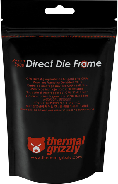 Рамка для сокету Thermal Grizzly AMD Ryzen 7000 V2 Direct Die Frame (TG-DDF-R7000-V2) - зображення 6