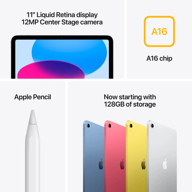 Tablet Apple iPad 11" 2025 Wi‑Fi 128 GB Yellow (MD4D4) - obraz 7