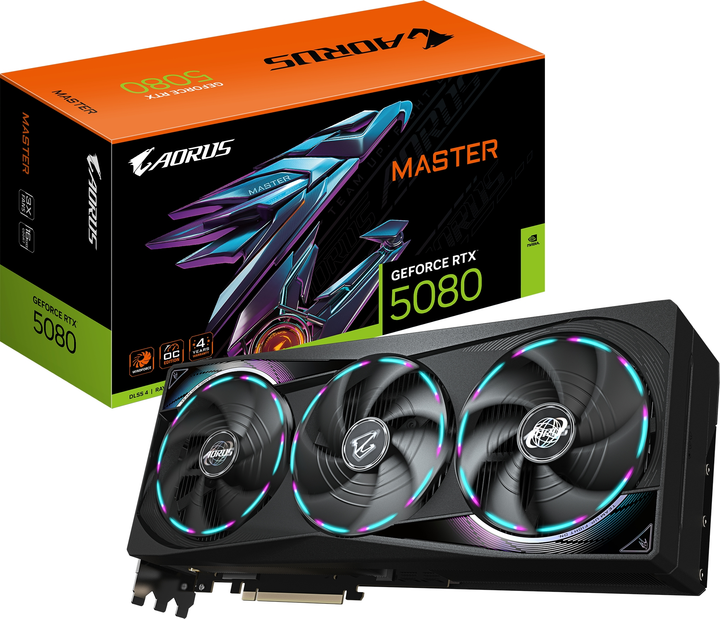 Karta graficzna Gigabyte PCI-Ex GeForce RTX 5080 Aorus Master 16GB GDDR7 (256bit) (2805/30000) (HDMI, 3 x DisplayPort) (GV-N5080AORUS M-16GD) - obraz 10