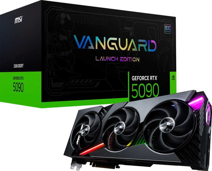 Karta graficzna MSI PCI-Ex GeForce RTX 5090 Vanguard SOC Launch Edition 32GB GDDR7 (512bit) (2527/28000) (HDMI, 3 x DisplayPort) (RTX 5090 32G VANGUARD SOC LAUNCH EDITION) - obraz 12