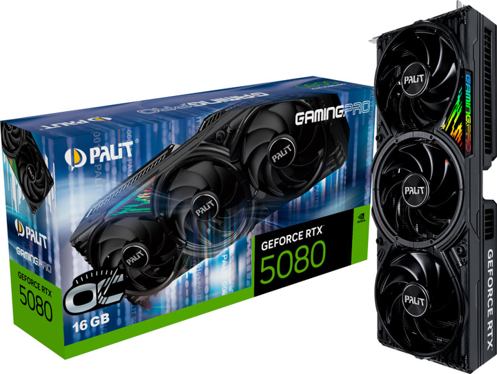 Відеокарта Palit PCI-Ex GeForce RTX 5080 GamingPro 16GB GDDR7 (256bit) (2617/30000) (HDMI, 3 x DisplayPort) (NE75080019T2-GB2031A) - зображення 9