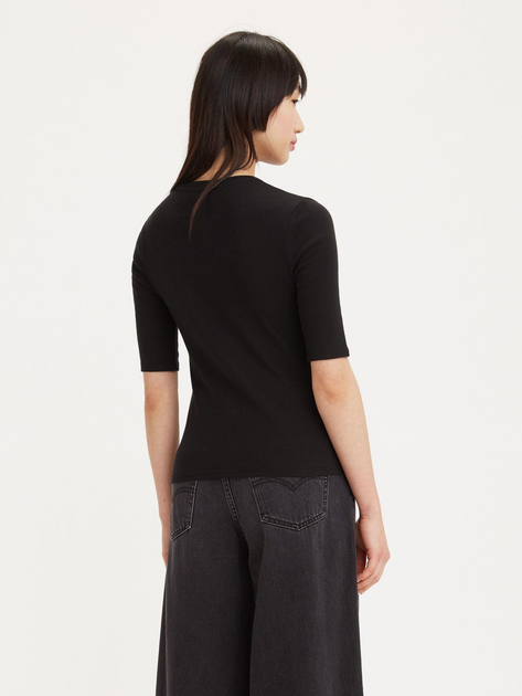 Koszulka damska bawełniana Levi's Luca Slim Tee Rib A3388-0004 XS Czarna (5401157130094) - obraz 2