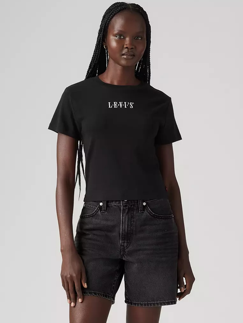 Футболка бавовняна жіноча Levi's Gr Essential Sporty Tee Ess Sport Serif A8798-0044 L Чорна (5401157978153) - зображення 1