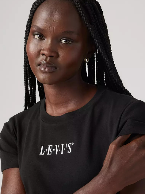 Футболка бавовняна жіноча Levi's Gr Essential Sporty Tee Ess Sport Serif A8798-0044 M Чорна (5401157978160) - зображення 4
