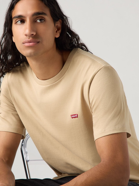 Футболка бавовняна довга чоловіча Levi's Ss Original Hm Tee Chino Jersey 56605-0261 2XL Бежева (5401157980439) - зображення 4