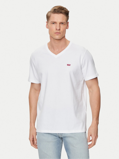 Koszulka męska bawełniana Levi's Original Hm Vneck 85641-0000 XL Biała (5400816655626) - obraz 1