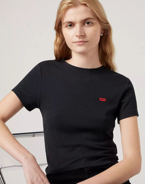 Koszulka damska bawełniana Levi's Essential Sporty Tee Rib A7419-0014 M Czarna (5401157130612) - obraz 4