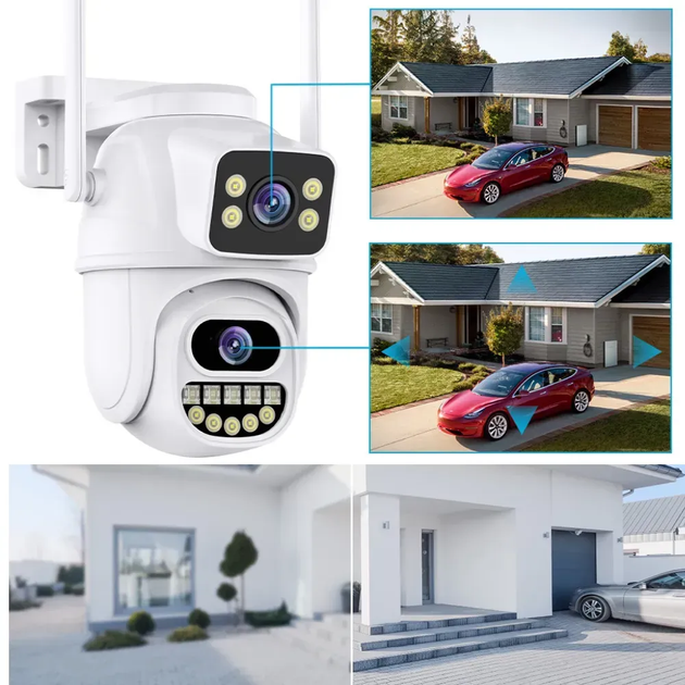 Вулична IP Wi-Fi камера відеоспостереження 8MP з датчиком руху та підсвічуванням (L) - Фото 2 Вулична IP Wi-Fi камера відеоспостереження 8MP з датчиком руху та підсвічуванням (L) - изображение 2