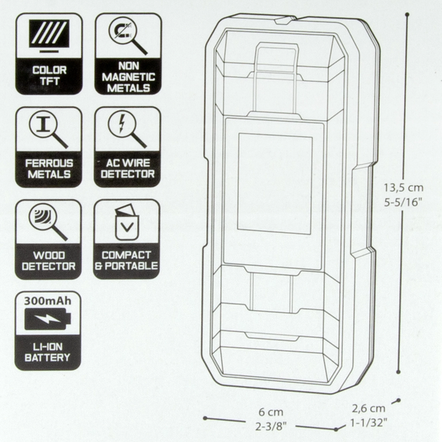 Прибор поиска скрытой проводки CROWN CT44095 - изображение 7