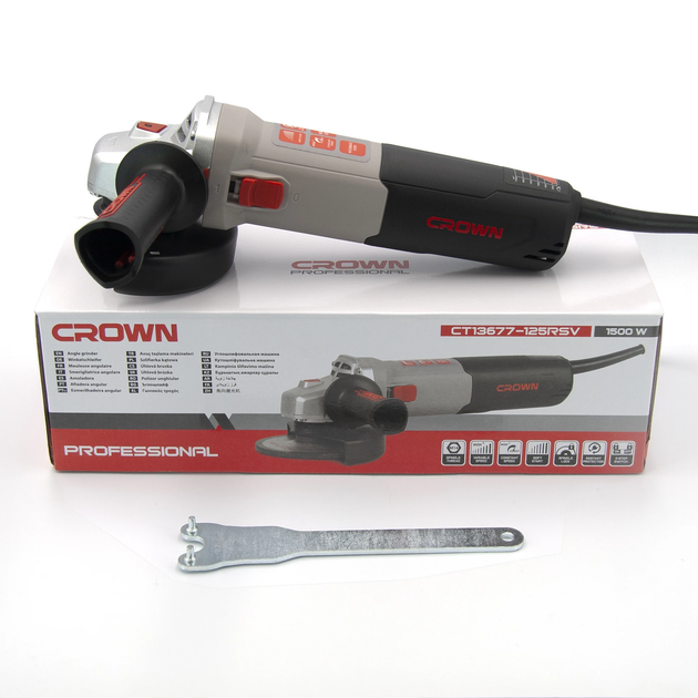 Угловая шлифмашина CROWN CT13677-125RSV - изображение 10