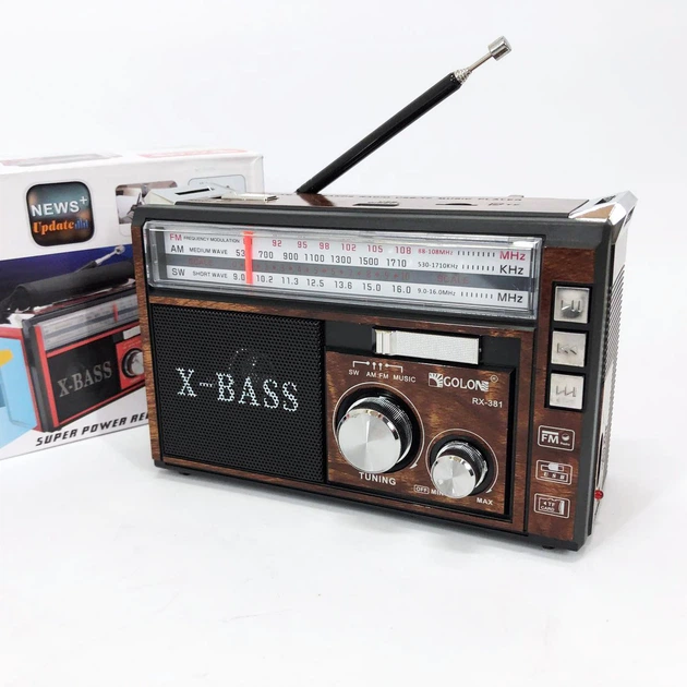 Радиоприёмник портативное радио golon rx-381 аккумуляторный ретро колонка usb sd mp3 fm. цвет: коричневый - Фото 3 Радиоприёмник портативное радио golon rx-381 аккумуляторный ретро колонка usb sd mp3 fm. цвет: коричневый - изображение 3