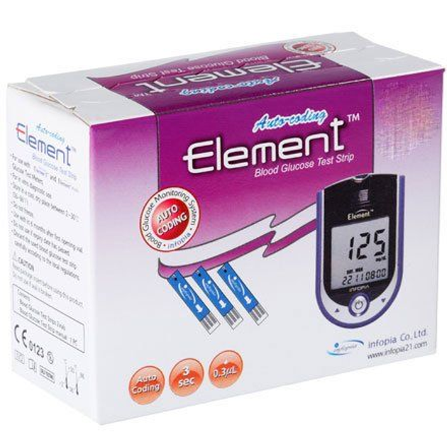 Тест смужки для глюкометра Element 25 штук - зображення 1