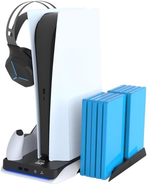 Багатофункціональна підставка IMP Tech DLX & LED Multifunctional Charging Tower - PS5 (5060176365575) - зображення 3