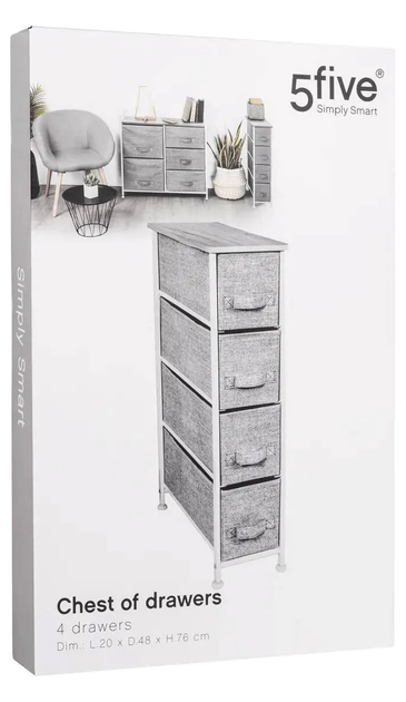 Regał łazienkowy 5five Simply Smart 20 x 75 cm szary (3560239245681) - obraz 7