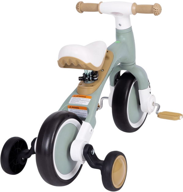 Rowerek biegowy z pedałami EcoToys treningowy kółka boczne 3w1 LC-V1359 Green (5905817003648) - obraz 7