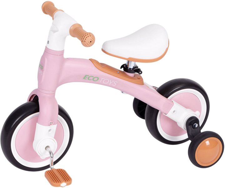 Rowerek biegowy z pedałami EcoToys treningowy kółka boczne 3w1 LC-V1359 Pink (5905817003655) - obraz 5