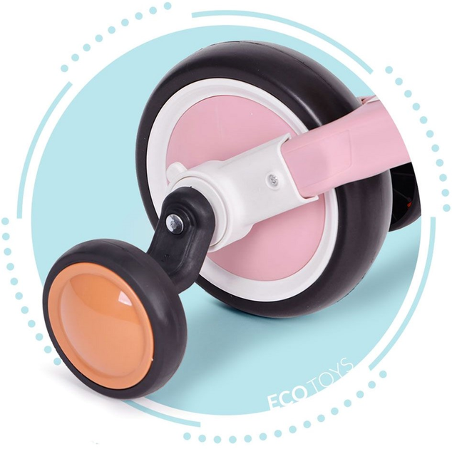 Rowerek biegowy z pedałami EcoToys treningowy kółka boczne 3w1 LC-V1359 Pink (5905817003655) - obraz 11