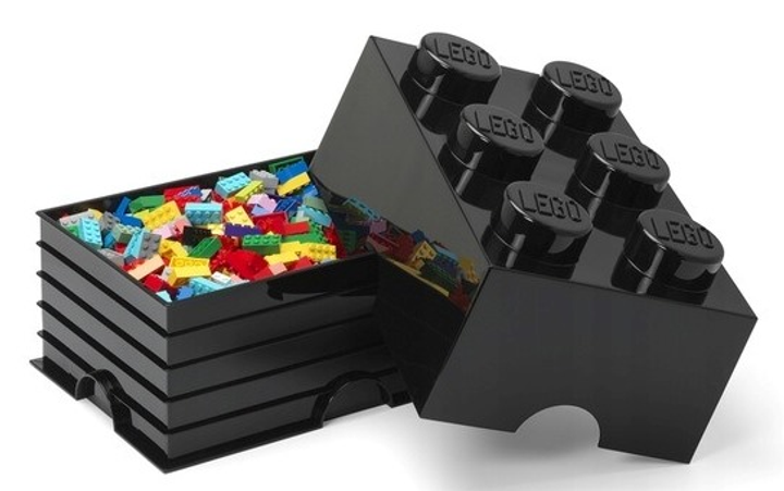 Pojemnik w kształcie klocka LEGO Storage Brick 6 czarny (40000803) (5711938247201) - obraz 3