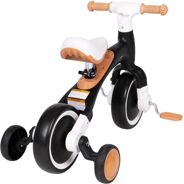 Біговел з педалями EcoToys навчальний бічні колеса 3в1 LC-V1359 Black (5905817005505) - зображення 6