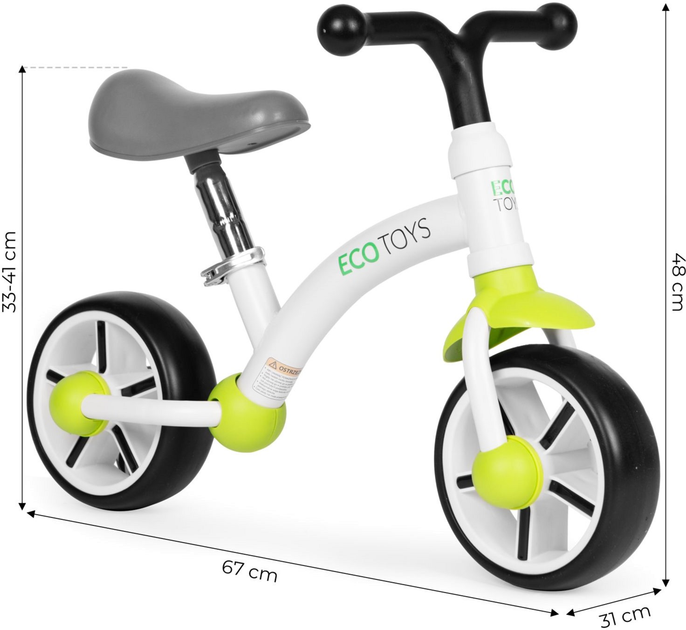 Біговел EcoToys LC-V1252 White/Green (5905817006021) - зображення 10