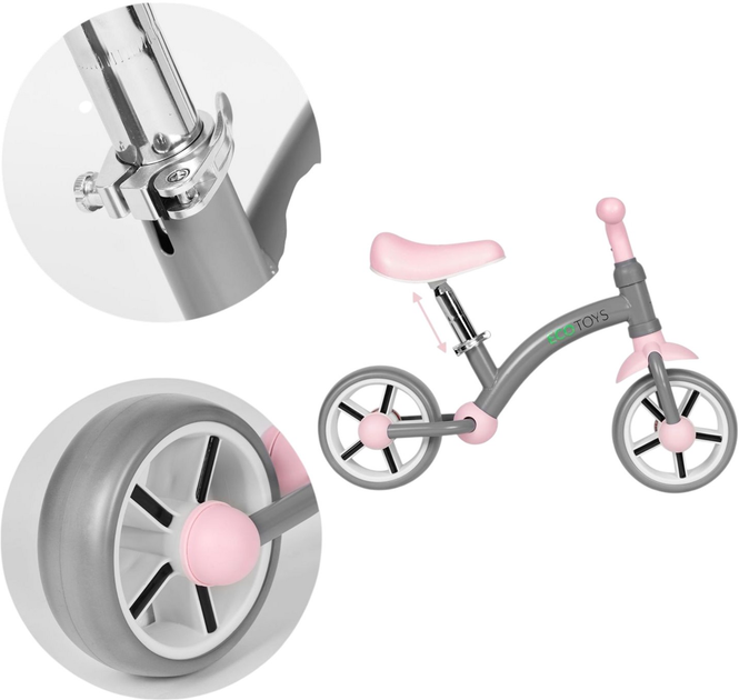 Біговел EcoToys LC-V1252 Grey/Pink (5905817006359) - зображення 6