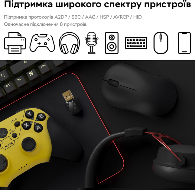 Bluetooth-адаптер RZTK BT V5.4 - зображення 5