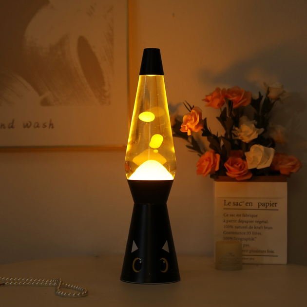 Lampka nocna iTotal Lava Lamp Black Cat (8059037075842) - obraz 4