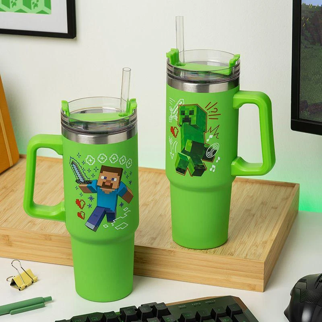 Kubek podróżny ze słomką Paladone Minecraft 900 ml (5056577755756) - obraz 4