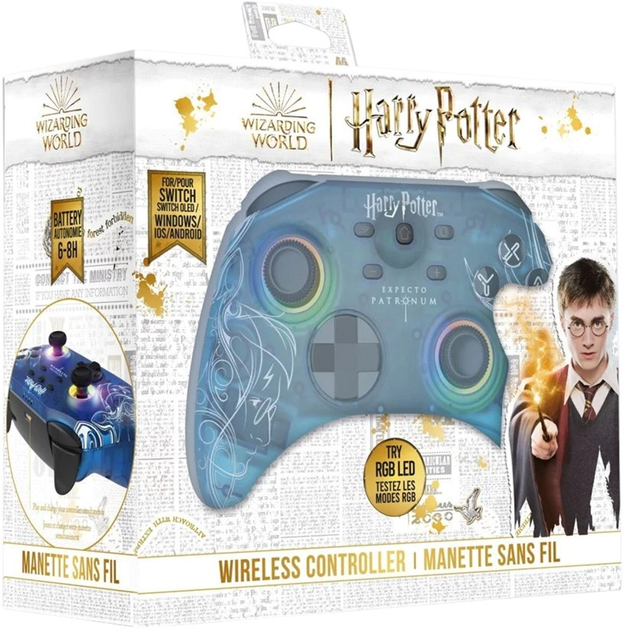 Kontroler Trade Invaders Nintendo Switch Harry Potter Expecto Patronum Blue (3760178626354) - obraz 5
