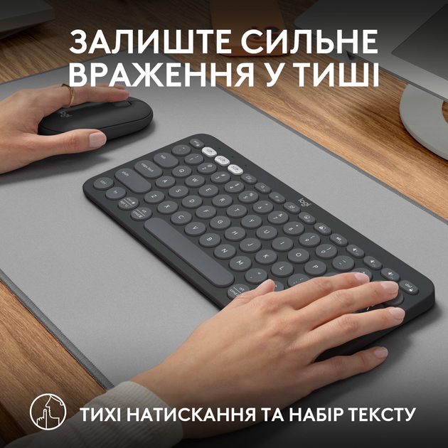 Комплект бездротовий Logitech Pebble 2 Combo Tonal Graphite UA (920-012239) - зображення 8