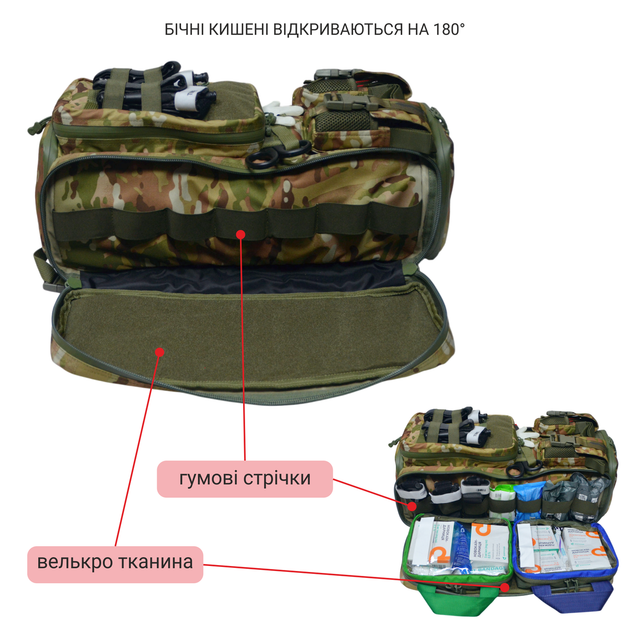 Рюкзак боевого медика DERBY MultiPack мультикам носилки эвакуационные мягкие безкаркасные - изображение 5