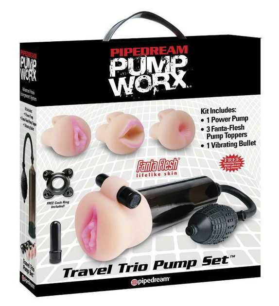 Вакуумная помпа со сменными насадками Pump Worx Travel Trio Pump Set (09592000000000000) - изображение 3