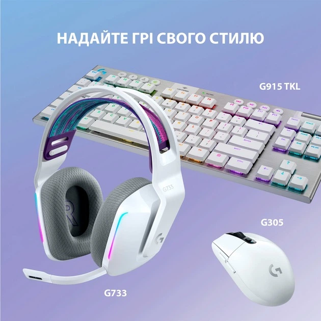 Гарнитура Logitech G733 White (981-000883) - Фото 7 Гарнитура Logitech G733 White (981-000883) - изображение 7