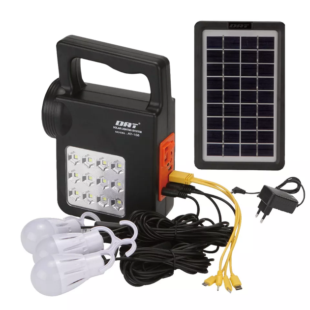 Портативна сонячна станція Solar Power Light System AT-158 + 3 лампочки - зображення 2