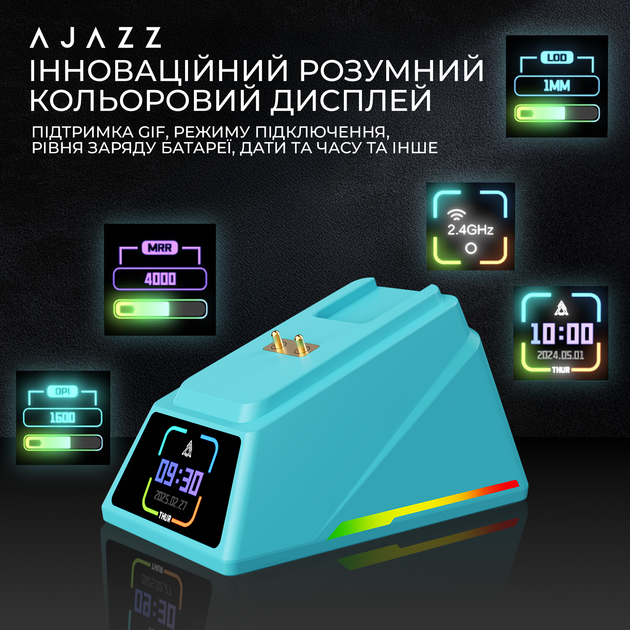 Мышь Ajazz AJ159 APEX Wireless/Bluetooth/USB Blue (AJM159-A-BLUE