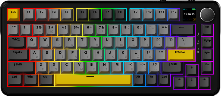 Клавіатура бездротова Ajazz AK820 MAX Magnetic switches Black RGB (AK820MAX-M-BGY) - Фото 2 Клавіатура бездротова Ajazz AK820 MAX Magnetic switches Black RGB (AK820MAX-M-BGY) - зображення 2