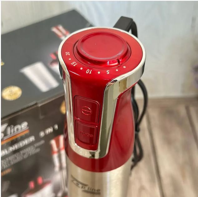 Блендер погружной ручной Zepline ZP-074 1500 Вт 5 в 1 с насадками Красный - изображение 8