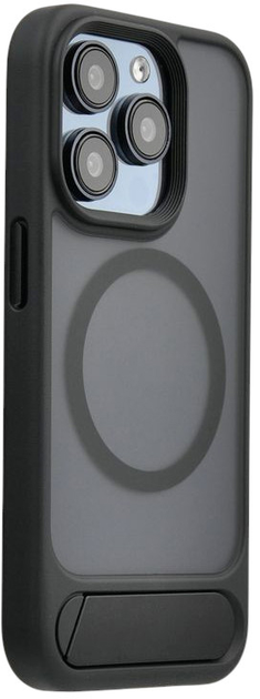 Etui Evelatus Rubber Coated MagSafe With Stand Case do Apple iPhone 16 Pro Black (EVEAPP16PRMSCB) - obraz 1