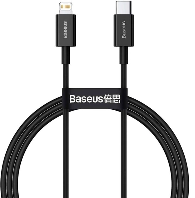 Кабель зарядний Baseus Cable Type-C to iP PD 20 W 1м Black - Фото 2 Кабель зарядний Baseus Cable Type-C to iP PD 20 W 1м Black - зображення 2
